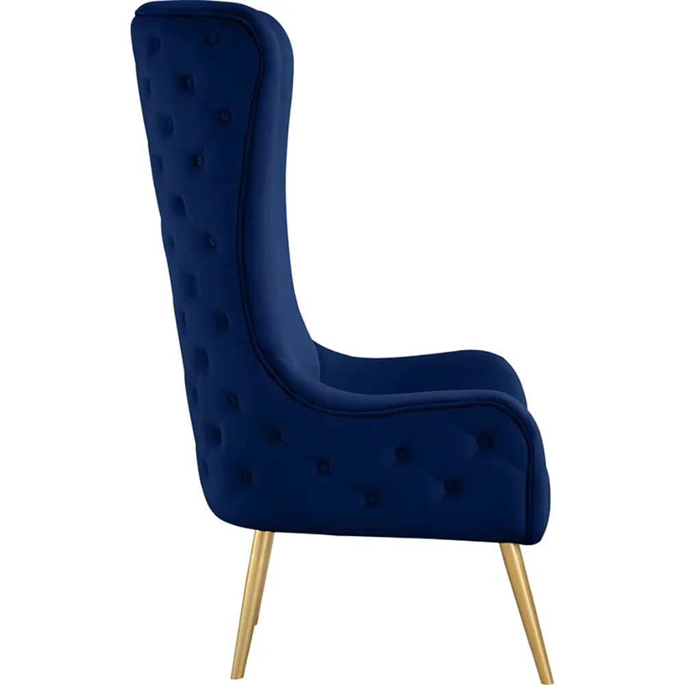 Venetian 50" High Back Tufted Velvet Accent Chair Wingback Lounge Armchair in Navy - room setting