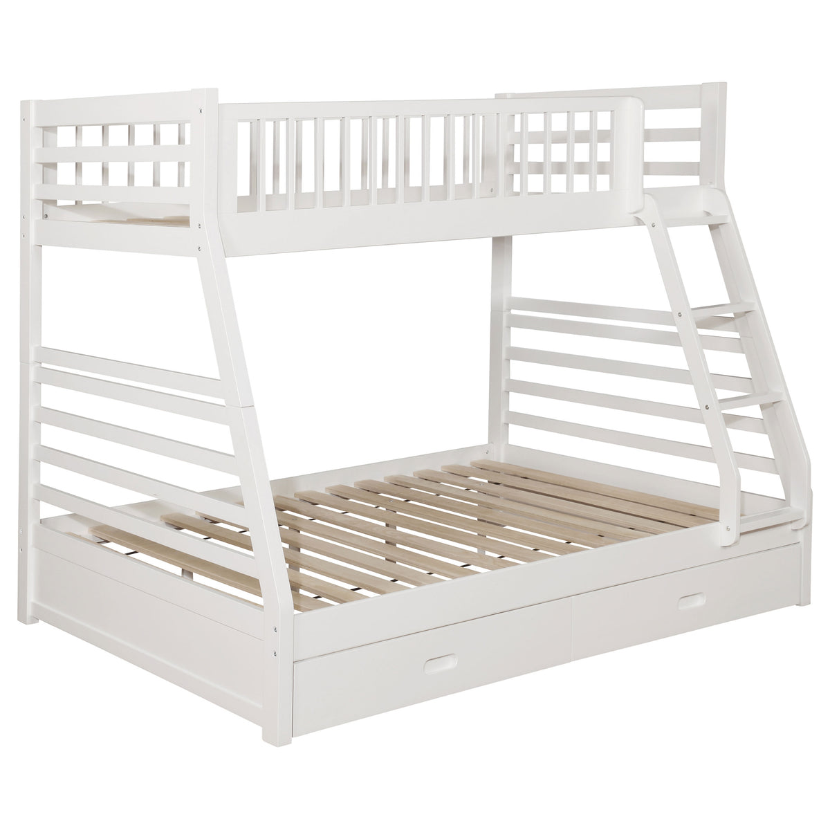 Ashton Twin over Full Bunk Bed with 2 Storage Drawers - White