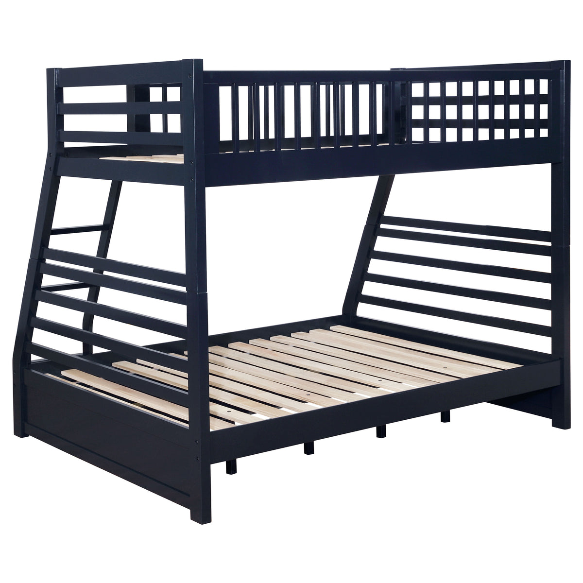Ashton Twin over Full Bunk Bed with 2 Storage Drawers - A-Frame Pine in White, Cappuccino, Navy or Grey โ view 17