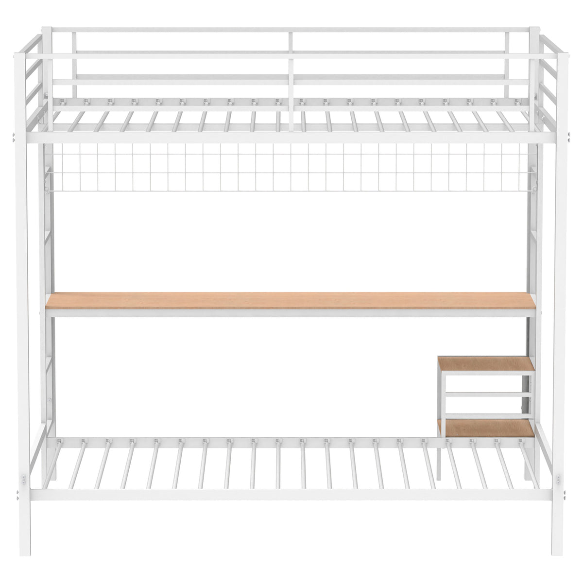 Bettoni Full Over Twin Workstation Bunk Bed with Built-In Desk - Metal in Matte Black or Matte White – view 16