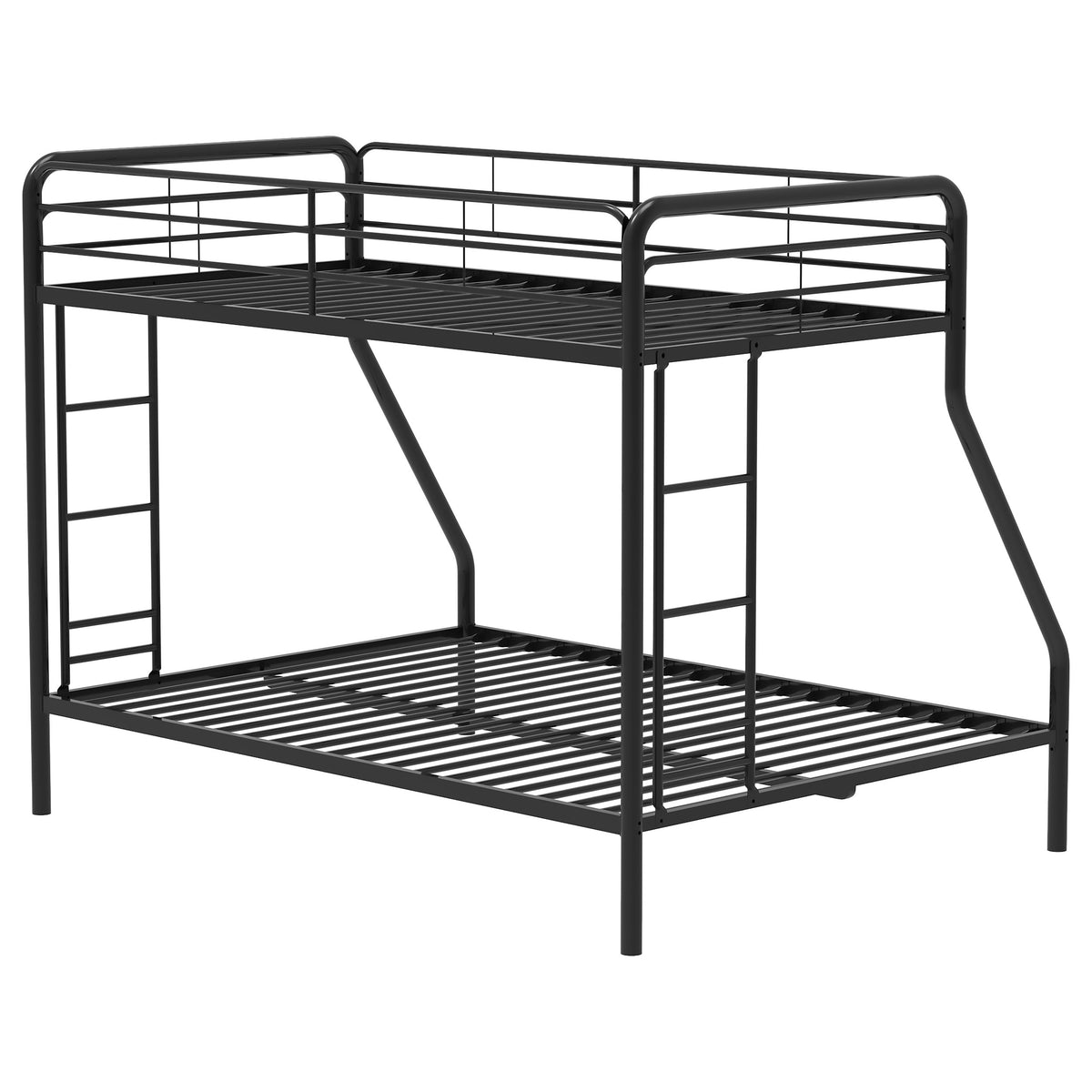 Carson Metal Twin over Full Bunk Bed with Guardrails & Ladders - Glossy Black or Silver – view 10