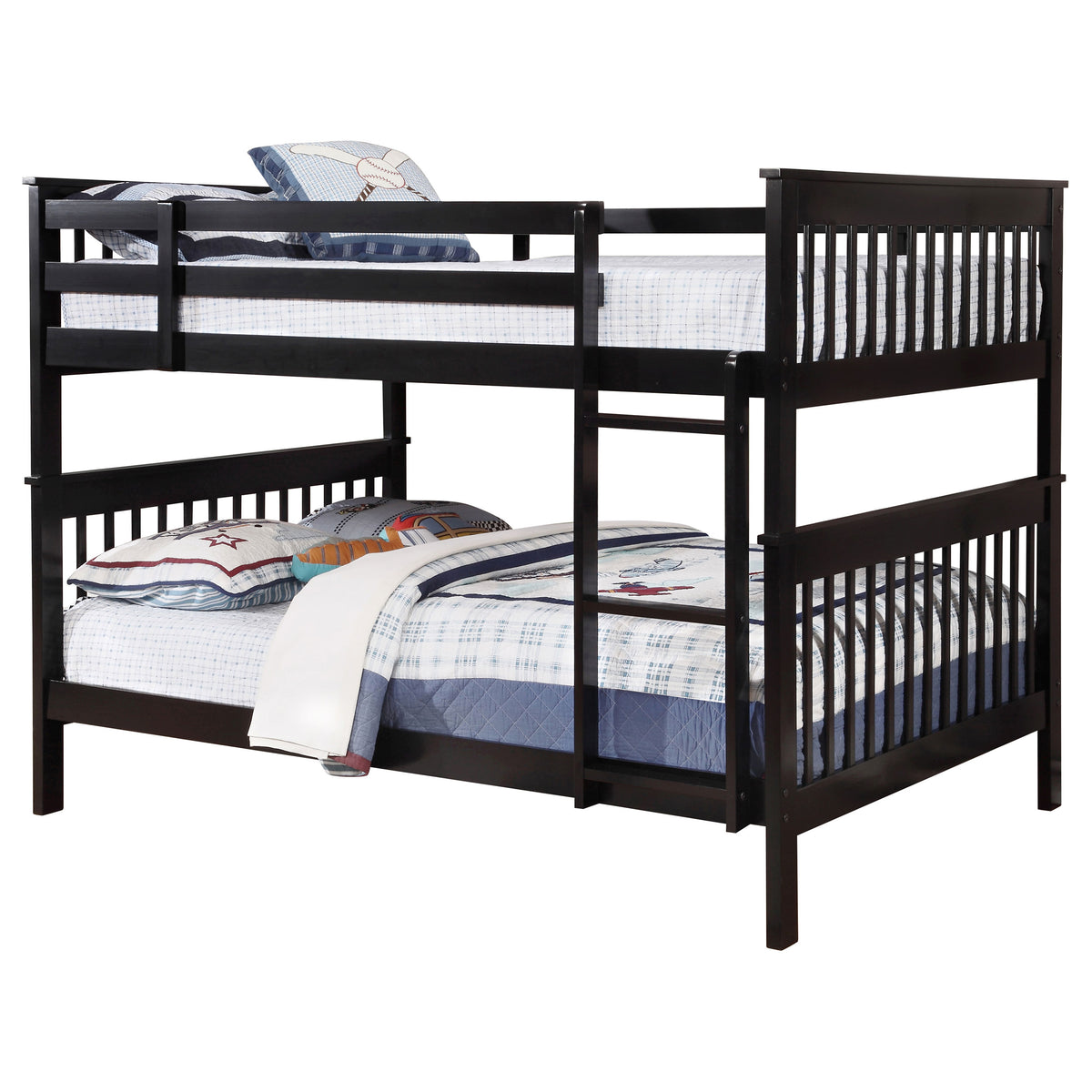 Chapman Full over Full Solid Pine Bunk Bed with Ladder & Guardrail