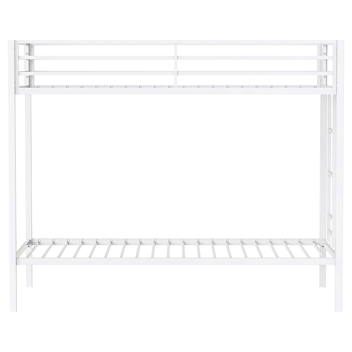 Alevera Metal Twin over Twin Bunk Bed with Ladder & Guardrail - Matte Black or Matte White – view 11