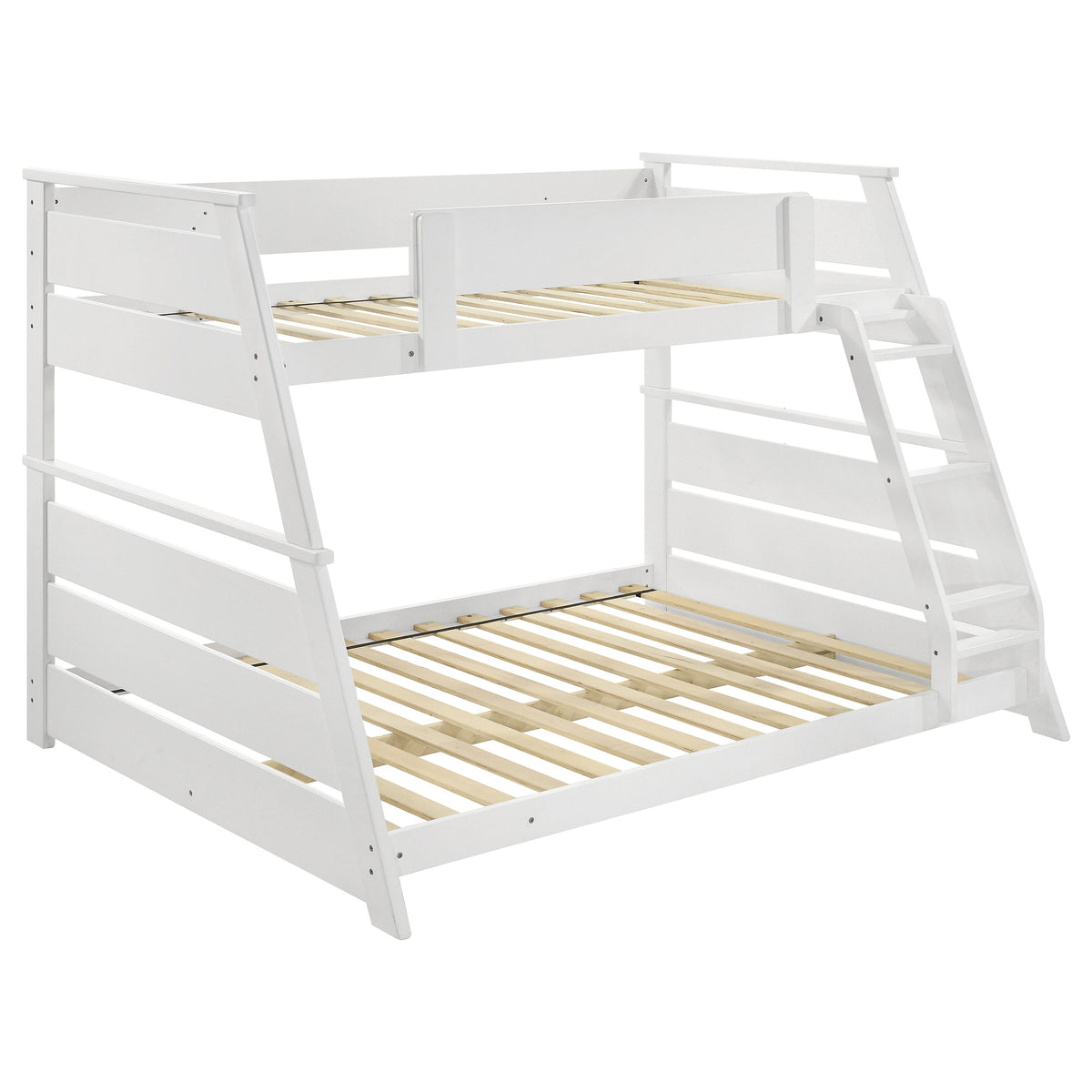 Holden Twin over Full Wood Bunk Bed with Reversible Ladder - Walnut or White, No Box Spring Needed – view 16