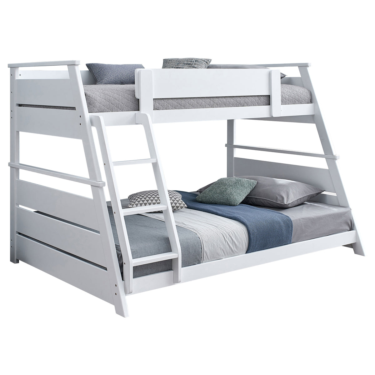 Holden Twin over Full Wood Bunk Bed with Reversible Ladder - Walnut or White, No Box Spring Needed – view 17