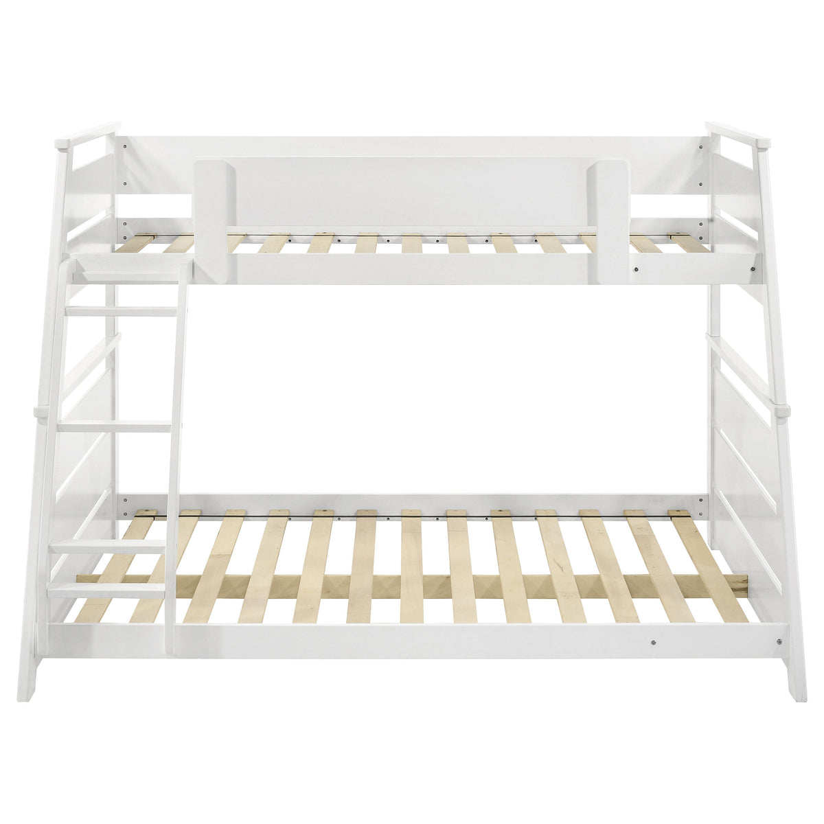 Holden Twin over Full Wood Bunk Bed with Reversible Ladder - Walnut or White, No Box Spring Needed – view 19