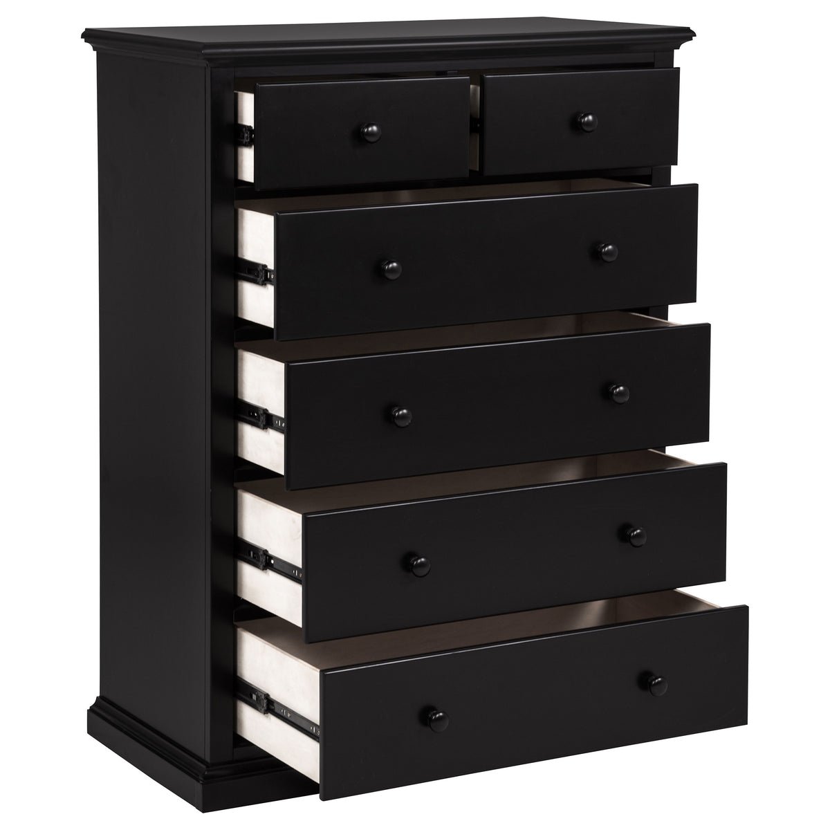 Sumerlin 6-Drawer Chest - Transitional Bedroom Storage with Round Knobs in Black, Cappuccino, Brown or White – view 6