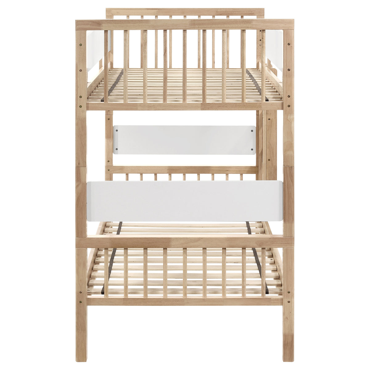 Dakota Twin over Twin Convertible Bunk Bed - 5 Configurations in Natural Wood with White Accents – view 6