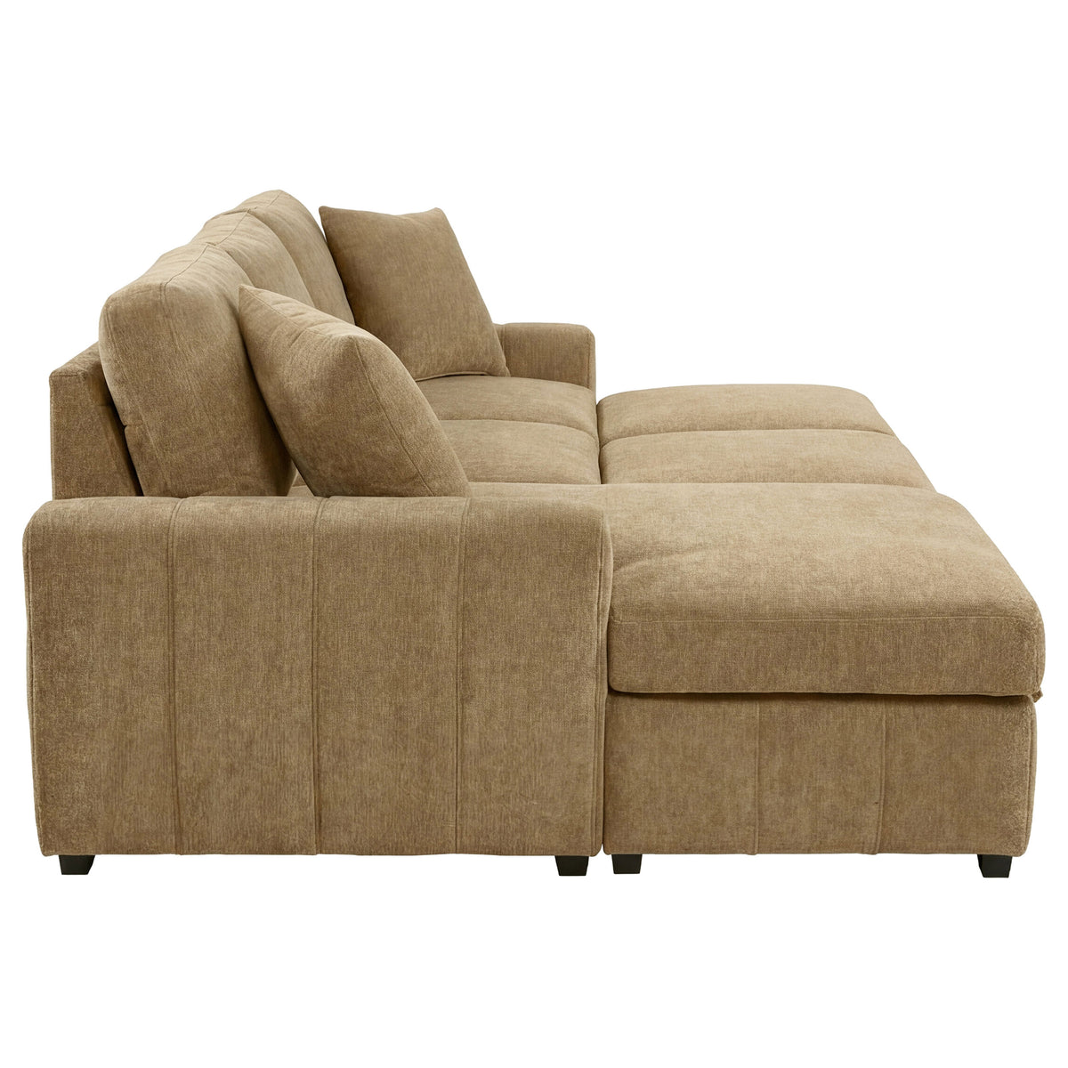Pastrana Sleeper Sectional Sofa with LAF Chaise - Camel Fabric with Wide Track Arms – view 10