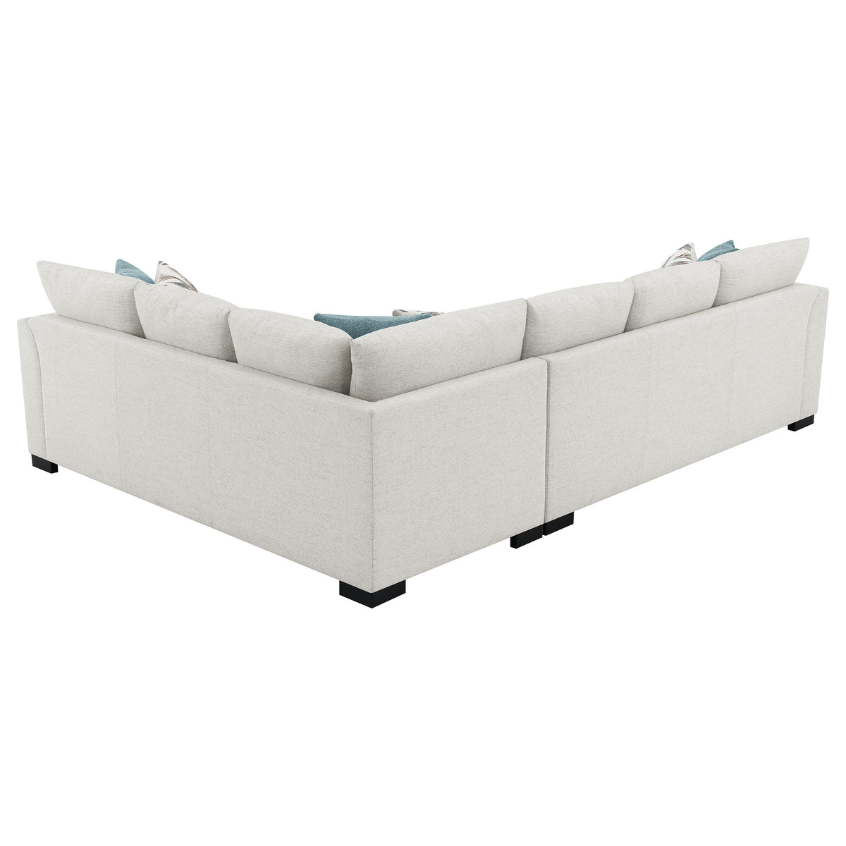Ashford Sleeper Sectional Sofa - Greige Chenille with Pull-Out Memory Foam Bed & 6 Accent Pillows – view 10