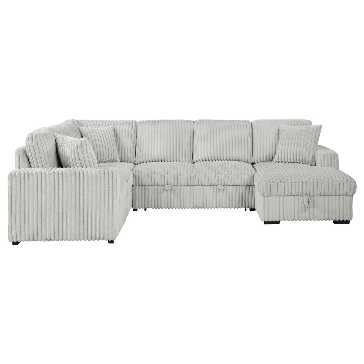 Devonshire Sleeper Sectional Sofa with Storage Chaise & Pop-Up Bed - Grey Corduroy – view 9