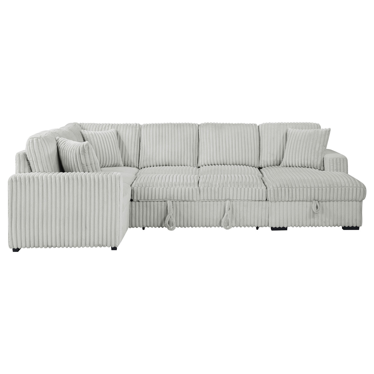 Devonshire Sleeper Sectional Sofa with Storage Chaise & Pop-Up Bed - Grey Corduroy – view 10
