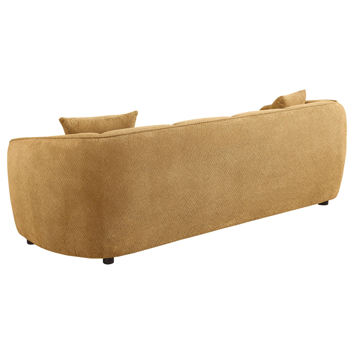 Aleisha Channel-Back Chenille Sofa, Loveseat & Chair - Rounded Shelter Arms in Mustard Yellow – view 9