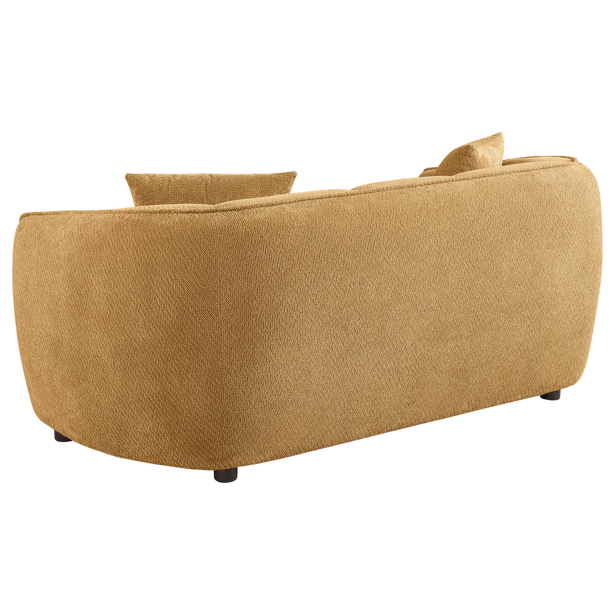 Aleisha Channel-Back Chenille Sofa, Loveseat & Chair - Rounded Shelter Arms in Mustard Yellow – view 18