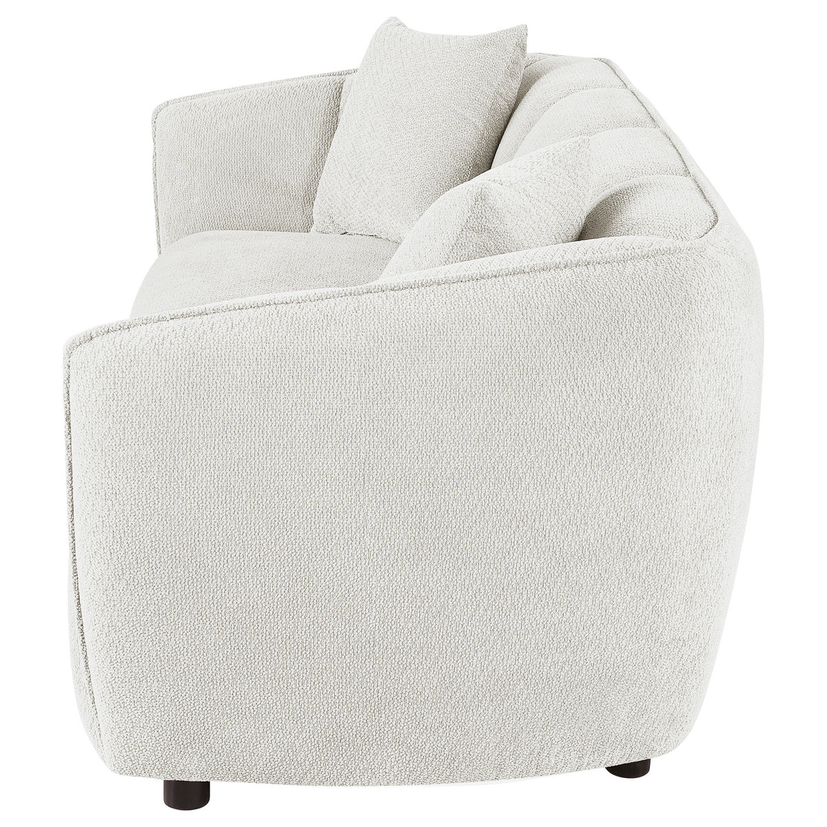 Aleisha Channel-Back Chenille Sofa, Loveseat & Accent Chair - Rounded Shelter Arms in Ivory, Living Room Sets – view 8