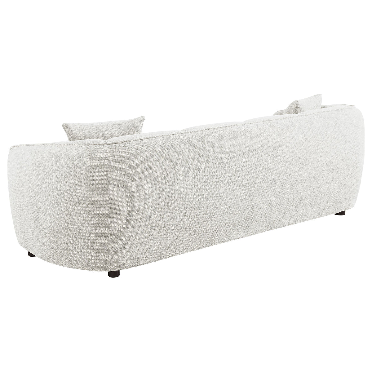 Aleisha Channel-Back Chenille Sofa, Loveseat & Accent Chair - Rounded Shelter Arms in Ivory, Living Room Sets – view 9