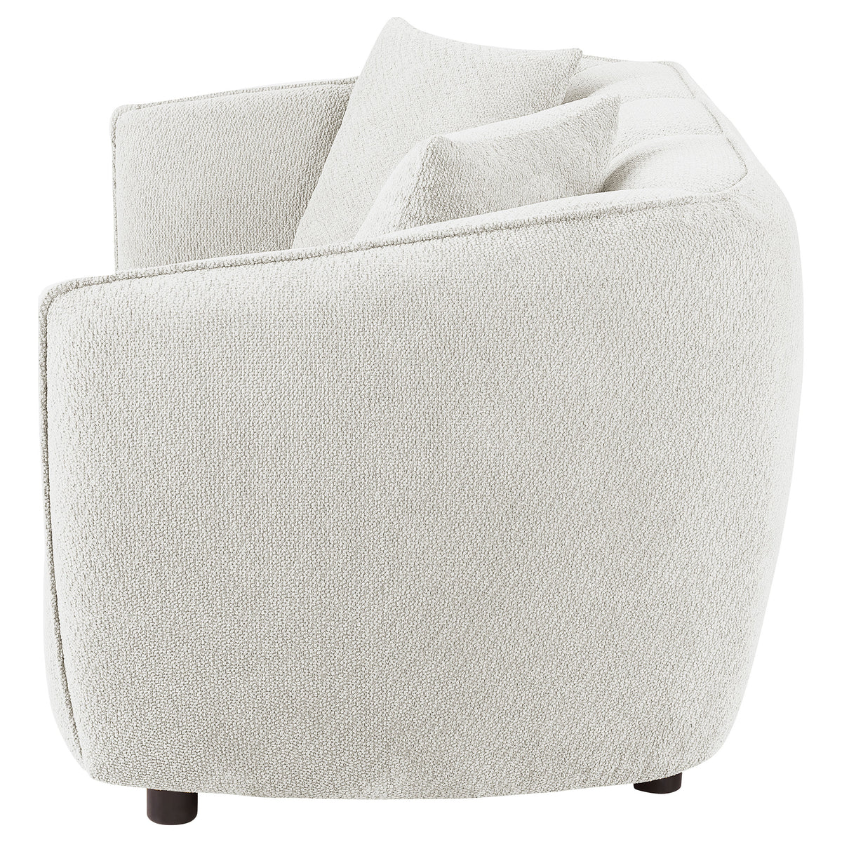 Aleisha Channel-Back Chenille Sofa, Loveseat & Accent Chair - Rounded Shelter Arms in Ivory, Living Room Sets – view 16