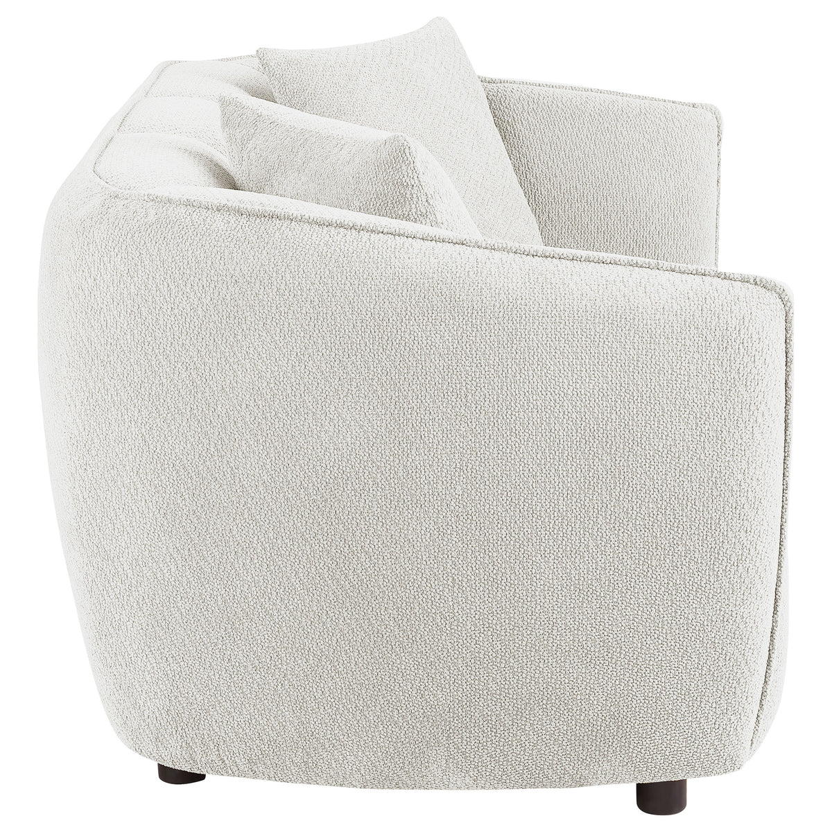 Aleisha Channel-Back Chenille Sofa, Loveseat & Accent Chair - Rounded Shelter Arms in Ivory, Living Room Sets – view 19