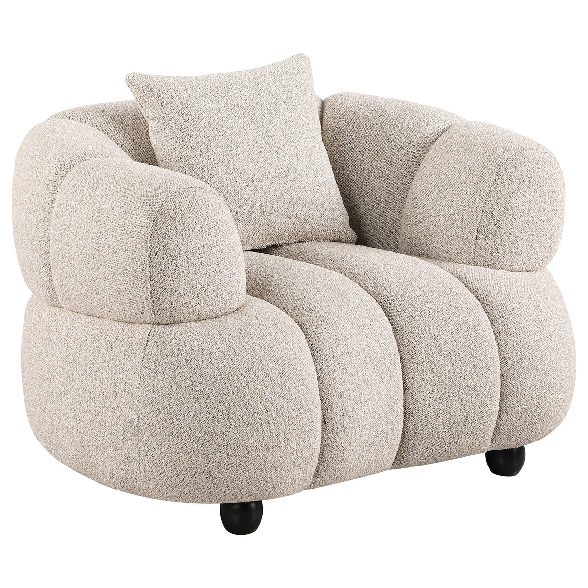 Whitney Channel Tufted Boucle Sofa, Loveseat & Accent Chair - Accent Chair