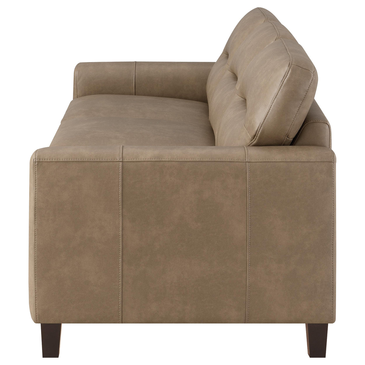 Scotland Track Arm Sofa, Loveseat & Chair - Brown Faux Leather Living Room Sets – view 12