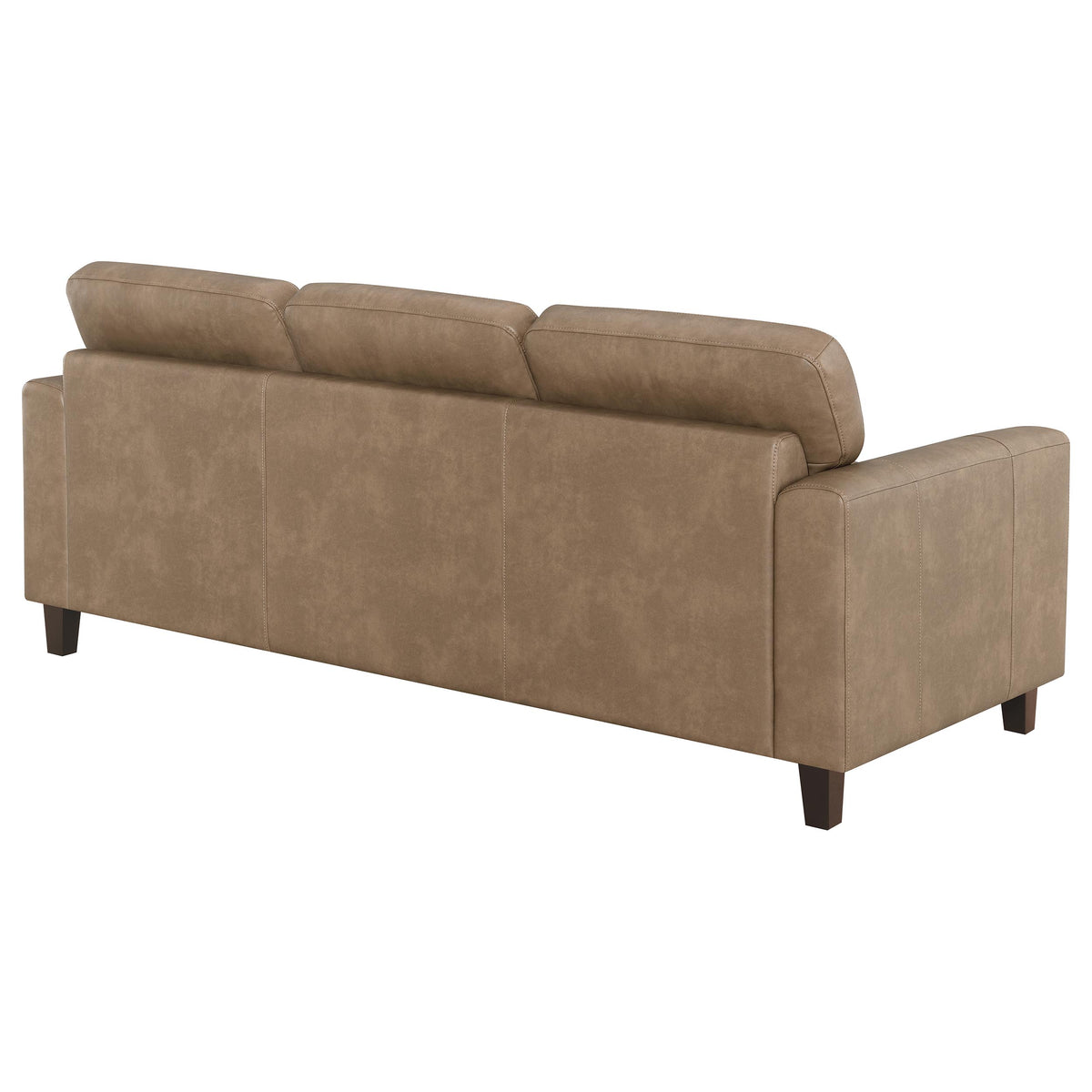 Scotland Track Arm Sofa, Loveseat & Chair - Brown Faux Leather Living Room Sets – view 14