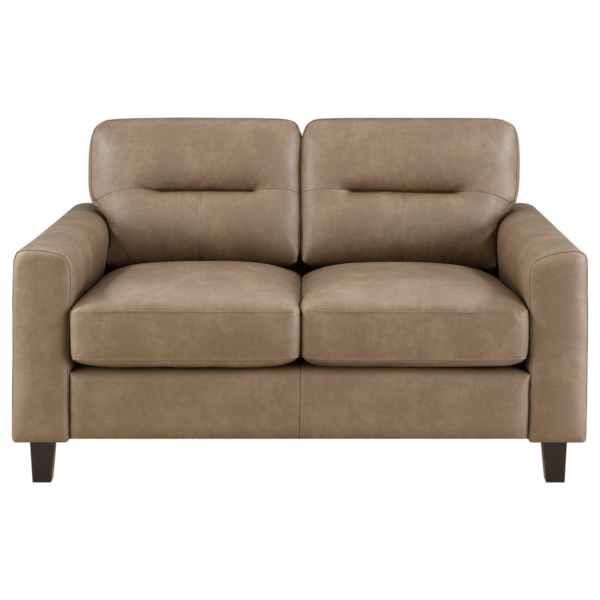 Scotland Track Arm Sofa, Loveseat & Chair - Brown Faux Leather Living Room Sets – view 19