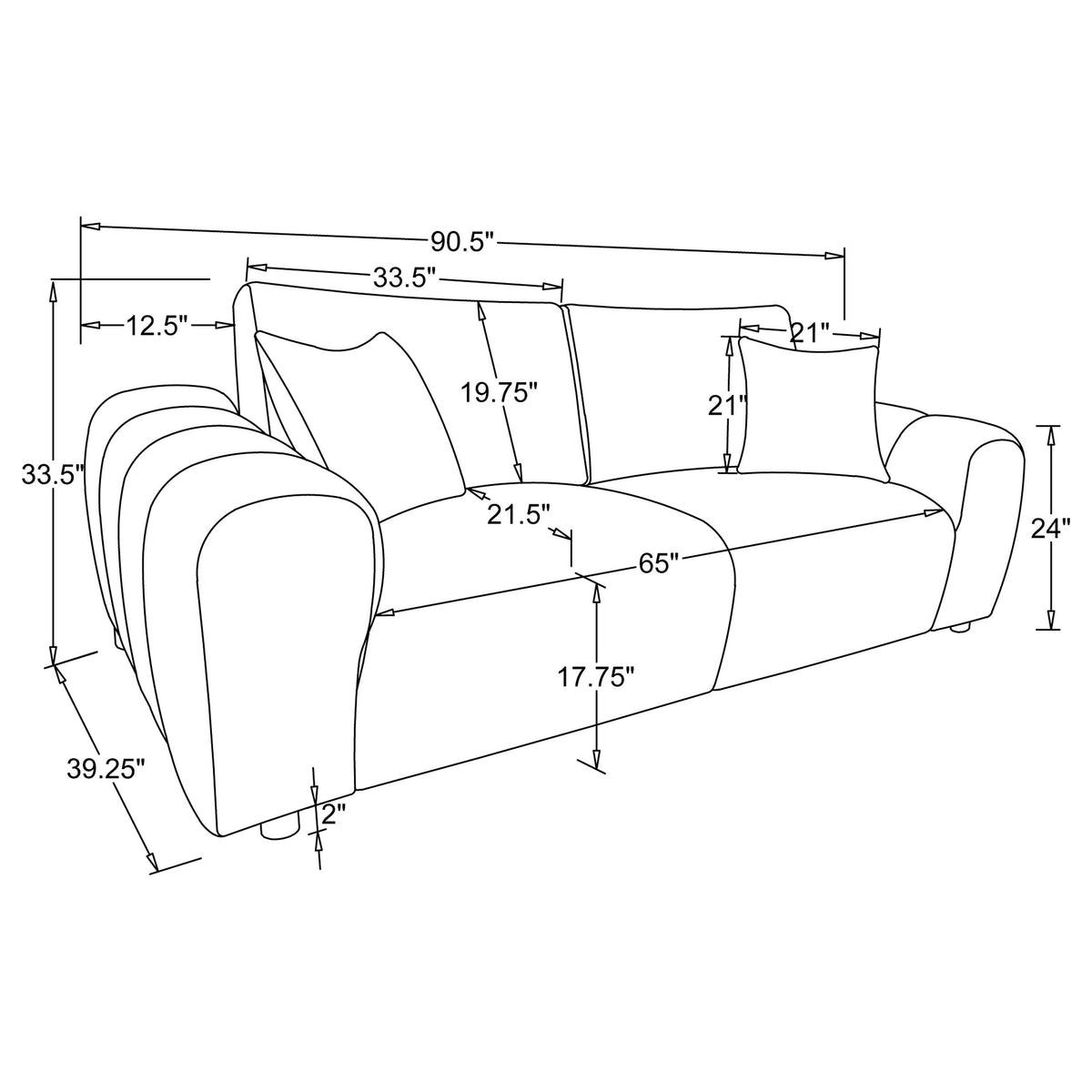 Burnett Wide Arm Chenille Sofa, Loveseat, Chair & Ottoman - Burnt Orange Contemporary Living Room Sets โ view 16