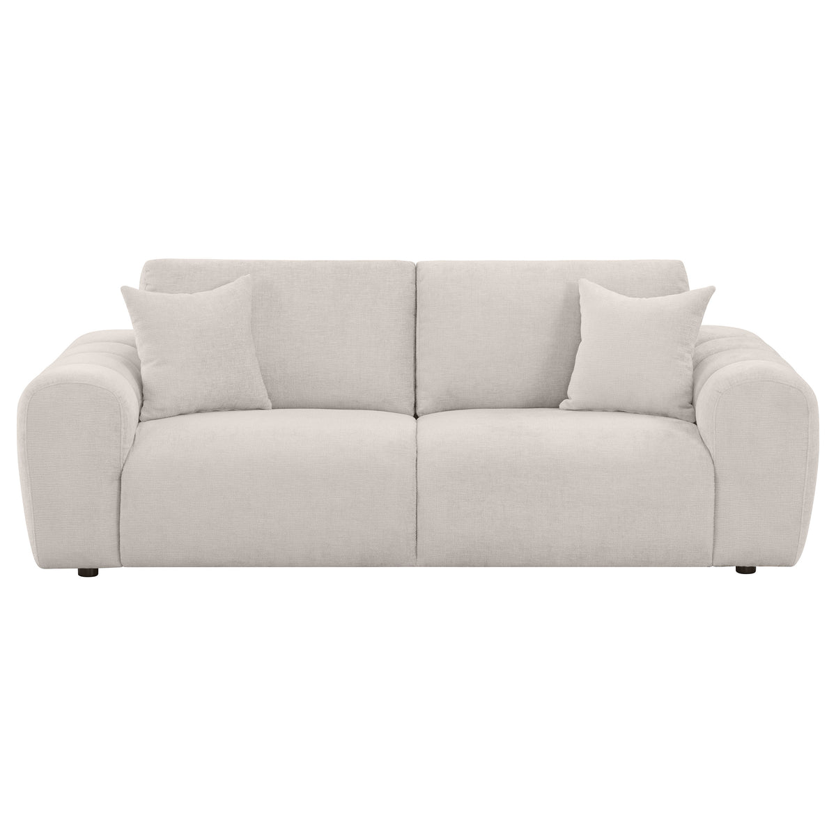 Burnett Wide Arm Chenille Sofa, Loveseat, Chair & Ottoman - Sculptural Ivory Living Room Sets โ view 12