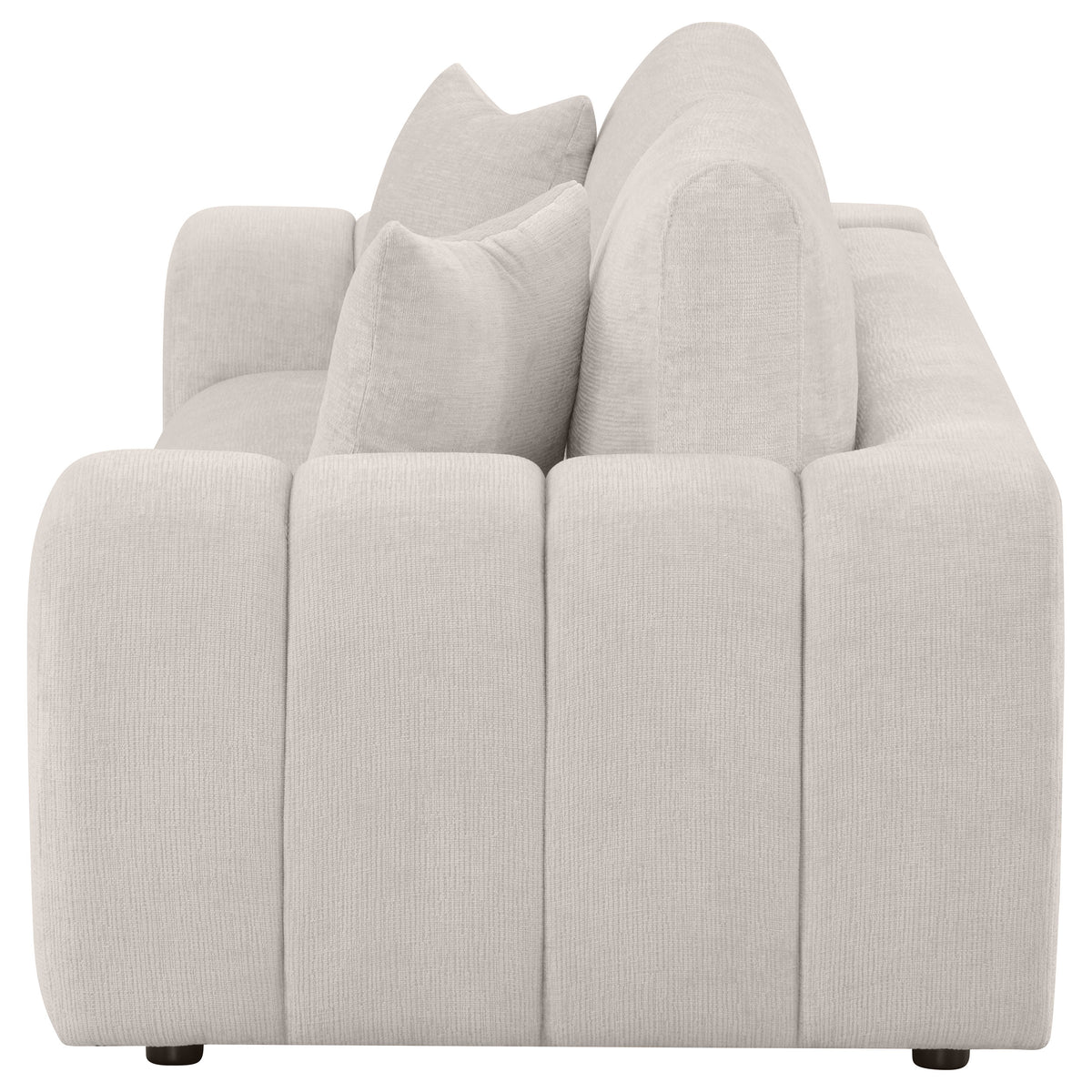 Burnett Wide Arm Chenille Sofa, Loveseat, Chair & Ottoman - Sculptural Ivory Living Room Sets โ view 14