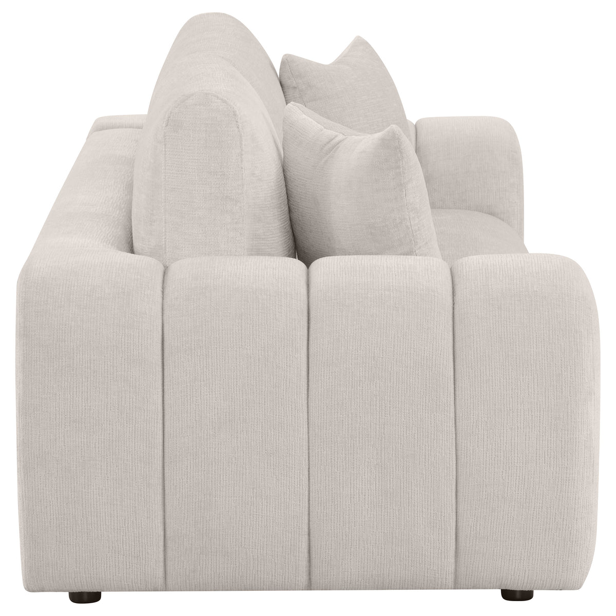 Burnett Wide Arm Chenille Sofa, Loveseat, Chair & Ottoman - Sculptural Ivory Living Room Sets โ view 17