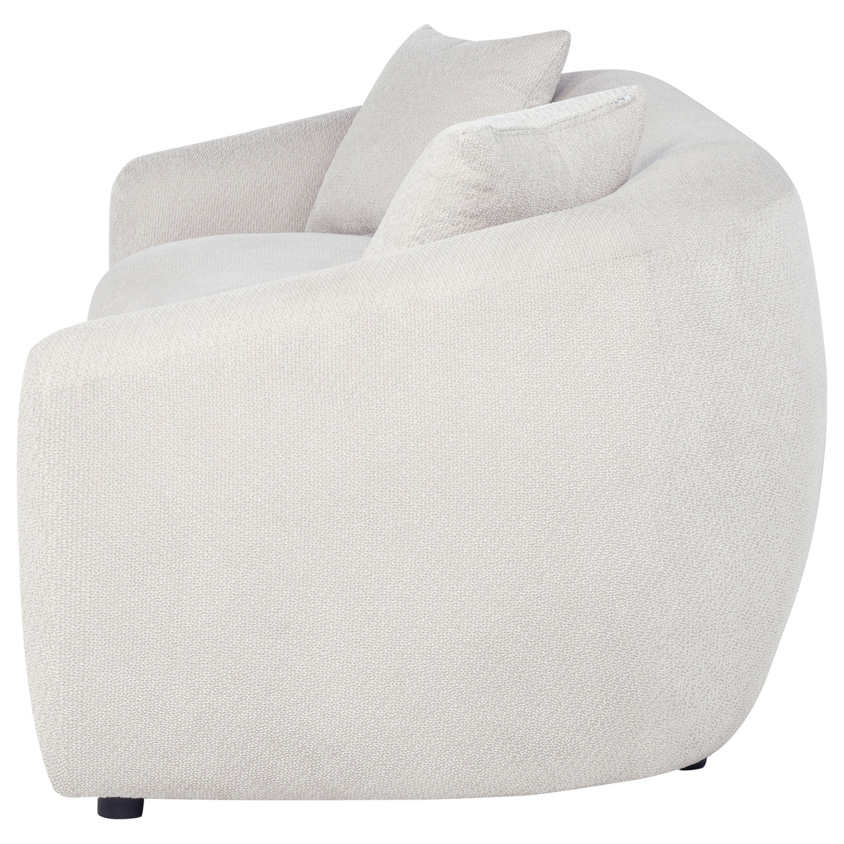 Isabella Curved Sofa, Loveseat & Accent Chair - Sloped Arms in Sand Fabric, Contemporary Living Room Sets – view 8