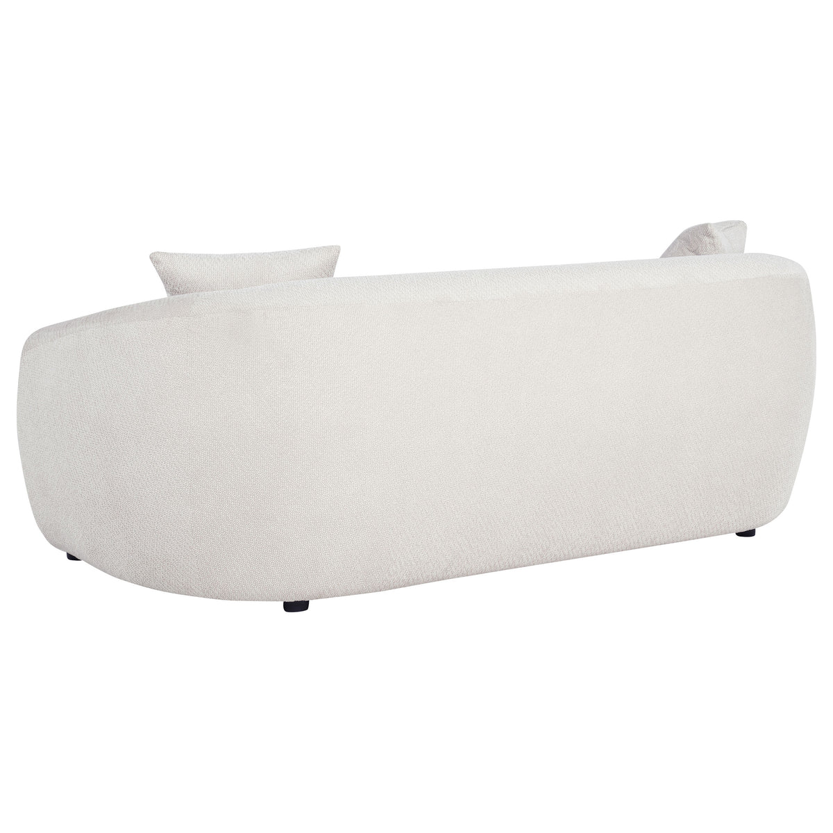 Isabella Curved Sofa, Loveseat & Accent Chair - Sloped Arms in Sand Fabric, Contemporary Living Room Sets – view 9