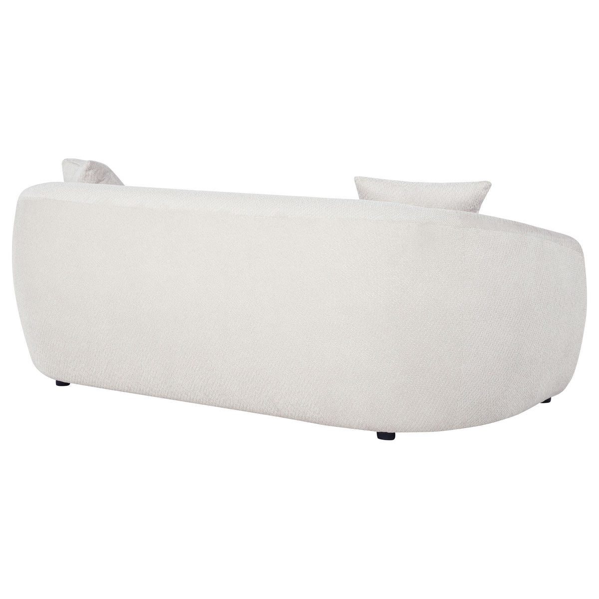 Isabella Curved Sofa, Loveseat & Accent Chair - Sloped Arms in Sand Fabric, Contemporary Living Room Sets – view 10