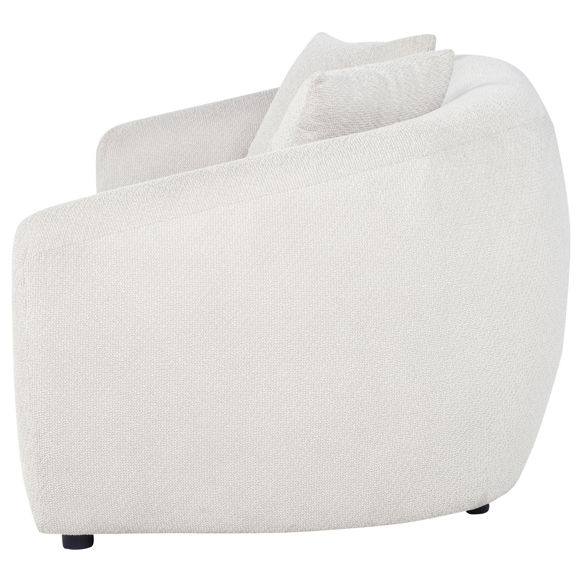 Isabella Curved Sofa, Loveseat & Accent Chair - Sloped Arms in Sand Fabric, Contemporary Living Room Sets – view 16