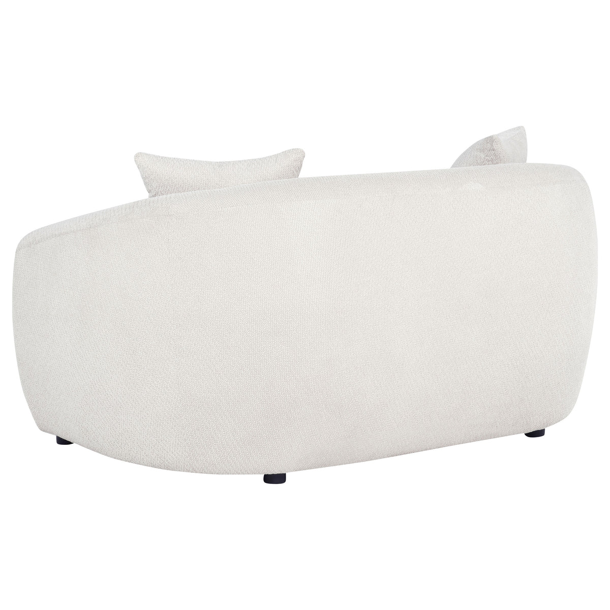 Isabella Curved Sofa, Loveseat & Accent Chair - Sloped Arms in Sand Fabric, Contemporary Living Room Sets – view 17