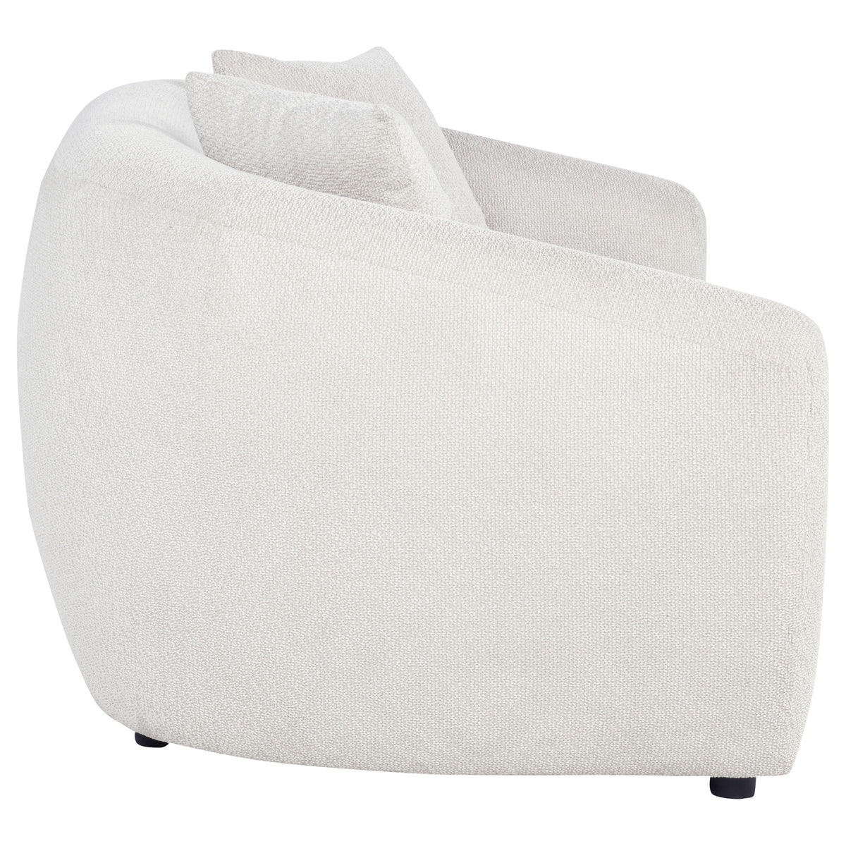 Isabella Curved Sofa, Loveseat & Accent Chair - Sloped Arms in Sand Fabric, Contemporary Living Room Sets – view 19