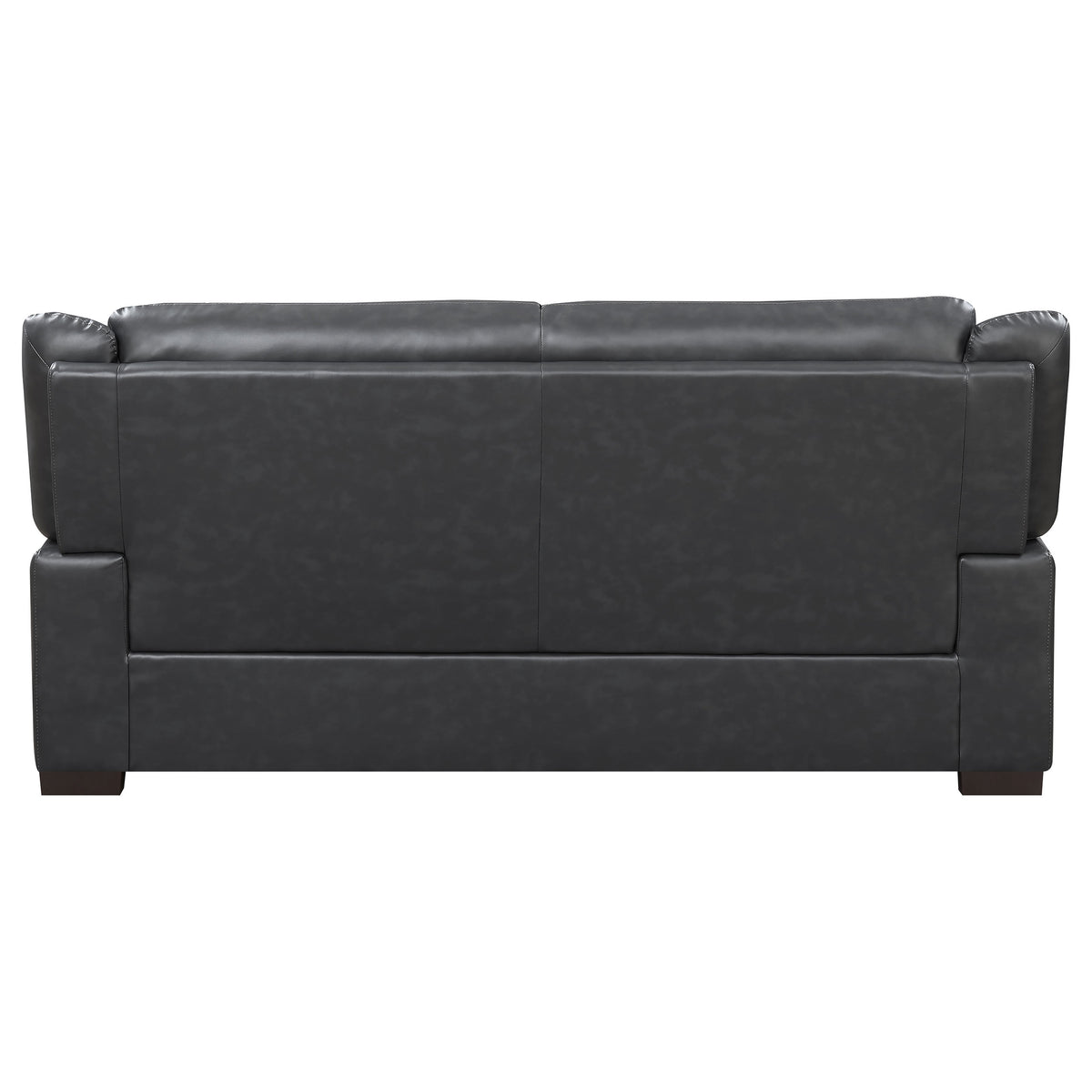 Arabella Pillow-Top Arm Sofa, Loveseat & Chair - Grey Faux Leather Living Room Sets with Dark Brown Legs – view 11