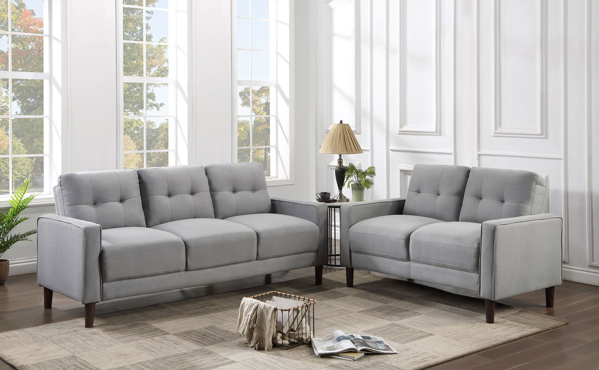 Bowen Track Arm Tufted Sofa, Loveseat & Chair - 2pcs- Sofa + Loveseat