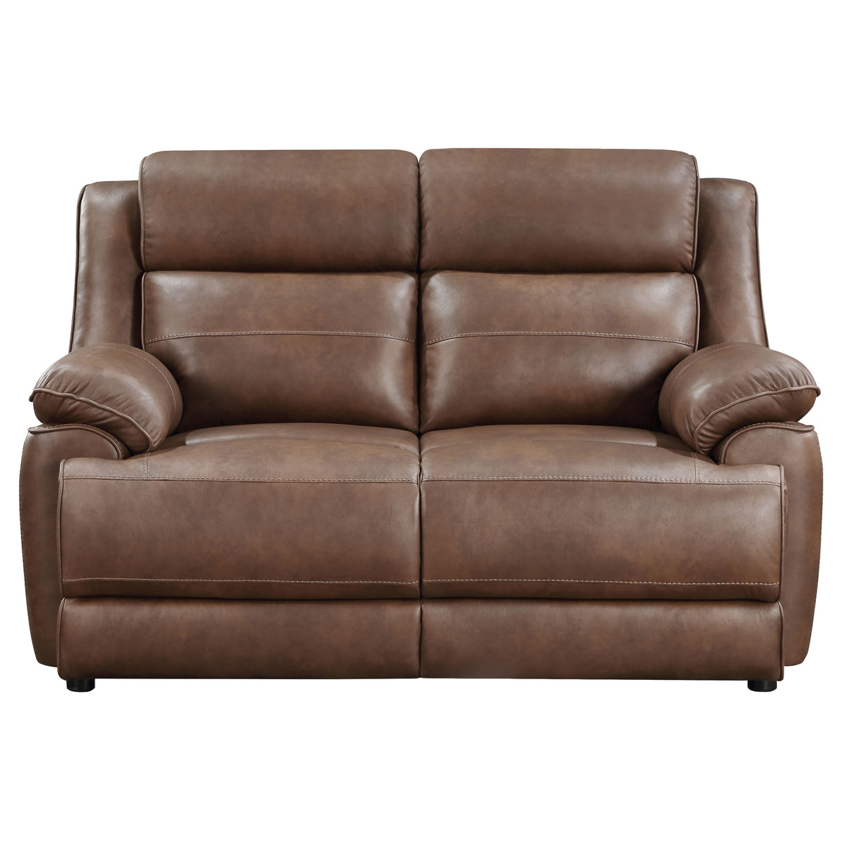 Ellington Pillowtop Arm Sofa, Loveseat & Chair - Dark Brown Faux Leather with Pocket Coil Seating – view 19