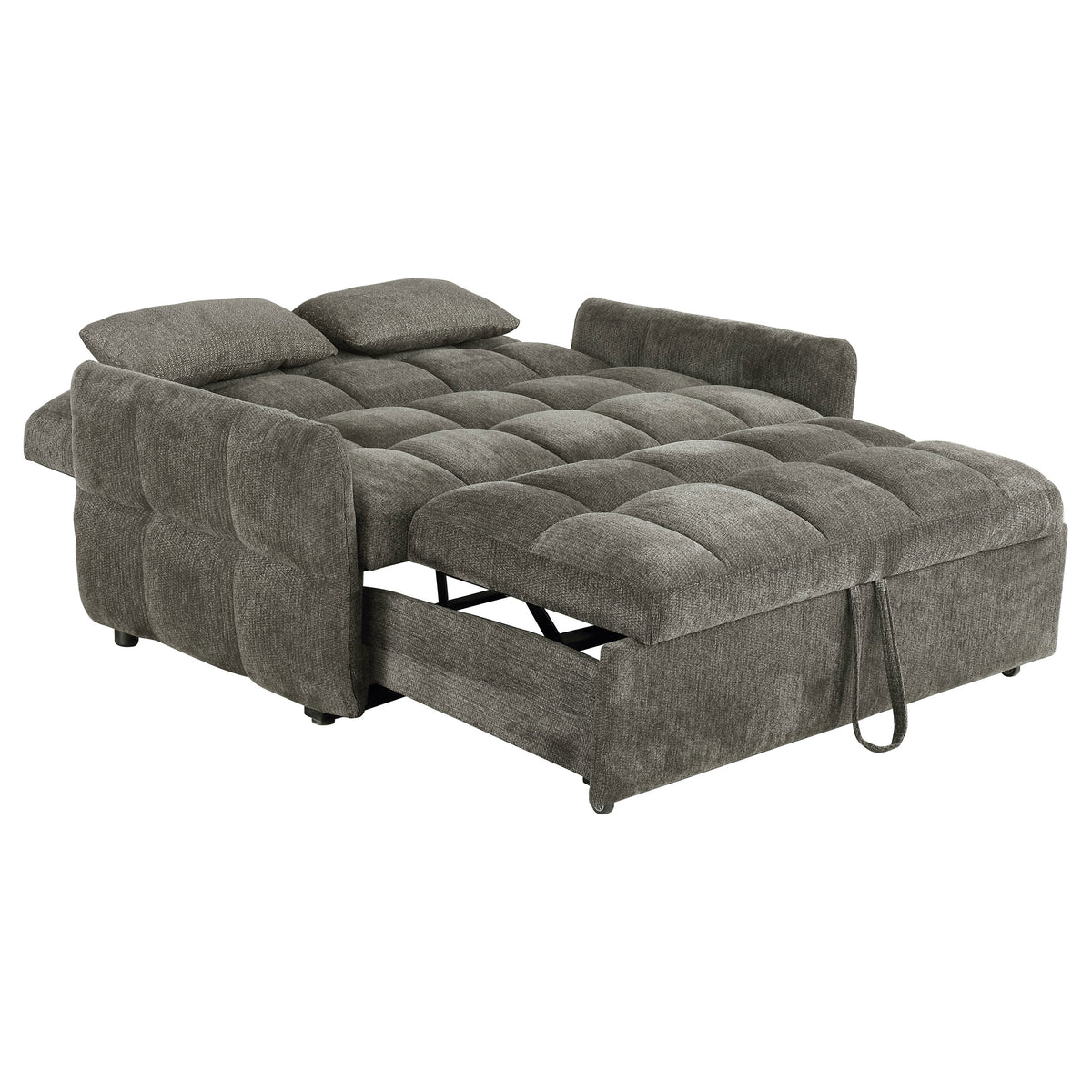 Cotswold Tufted Chenille Convertible Sleeper Sofa Bed - Dark Grey with Slim Track Arms – view 6