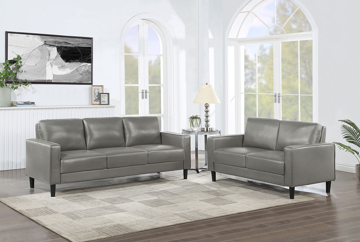 Ruth Track Arm Sofa, Loveseat & Chair - 2pcs- Sofa + Loveseat