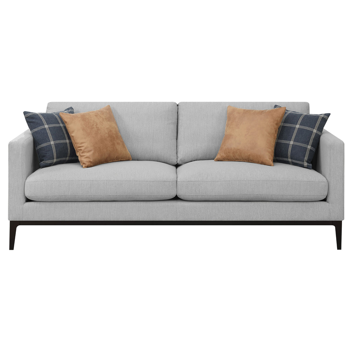 Apperson Track Arm Sofa, Loveseat & Chair - Light Grey Linen-Like Upholstery with Reversible Cushions – view 7