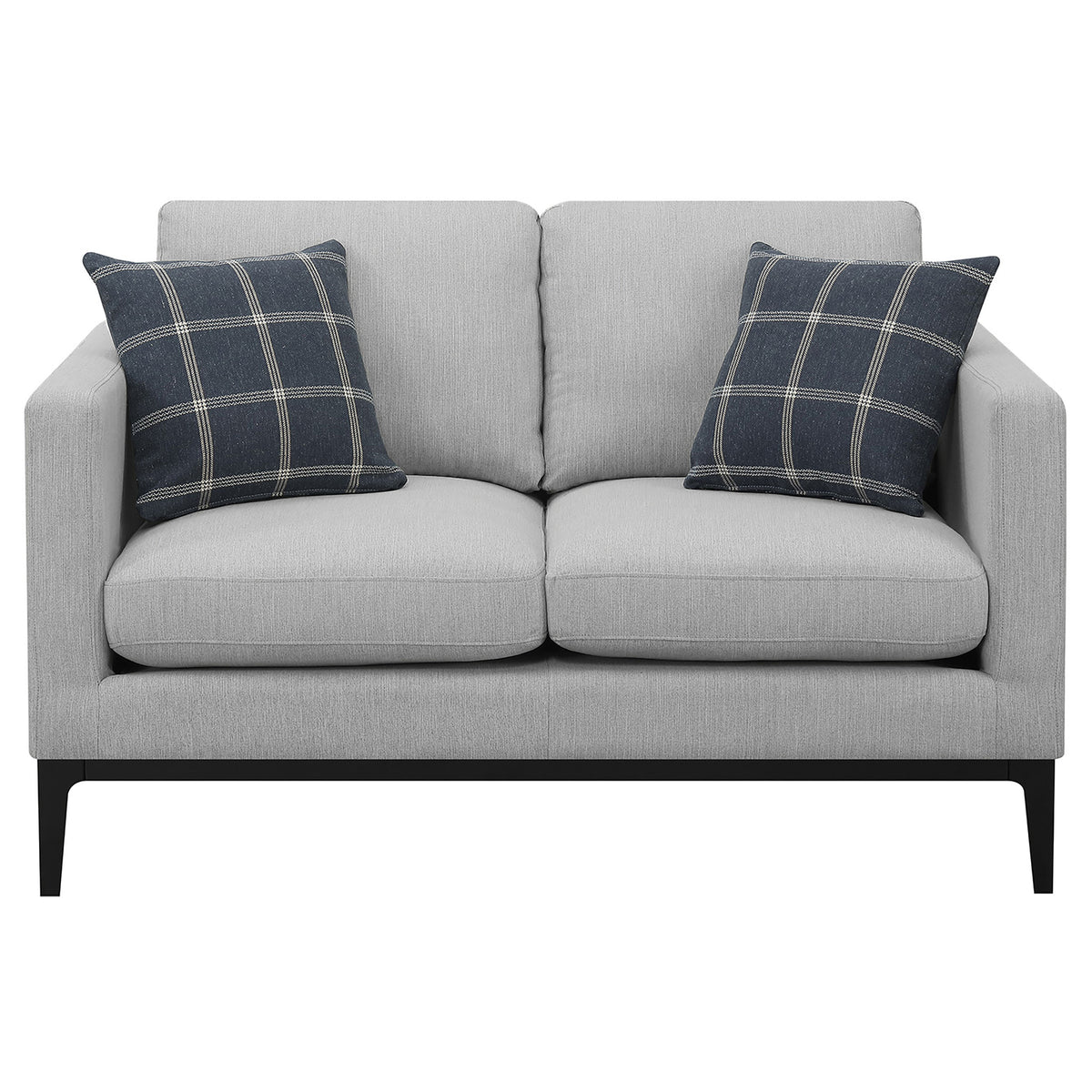 Apperson Track Arm Sofa, Loveseat & Chair - Light Grey Linen-Like Upholstery with Reversible Cushions – view 18