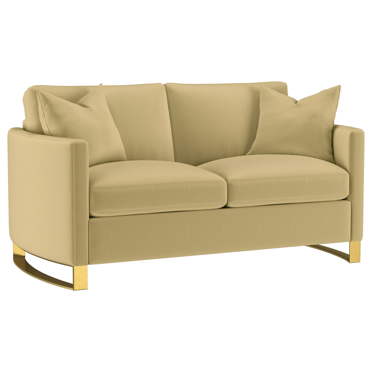 Corliss Curved Track Arm Velvet Sofa, Loveseat & Chair - Loveseat