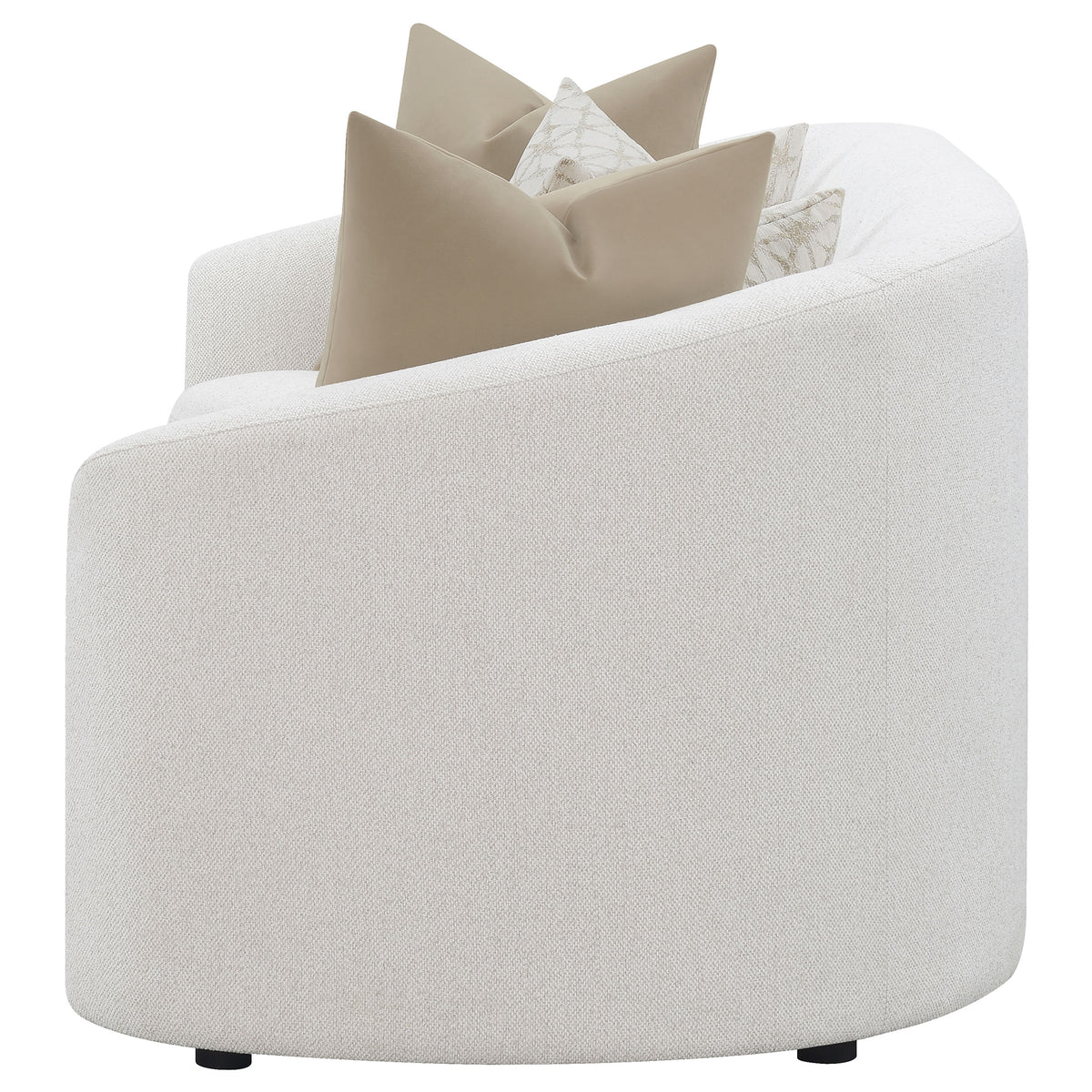 Rainn Curved Boucle Sofa, Loveseat & Accent Chair - Sloped Arms in Latte, Modern Living Room Sets – view 11