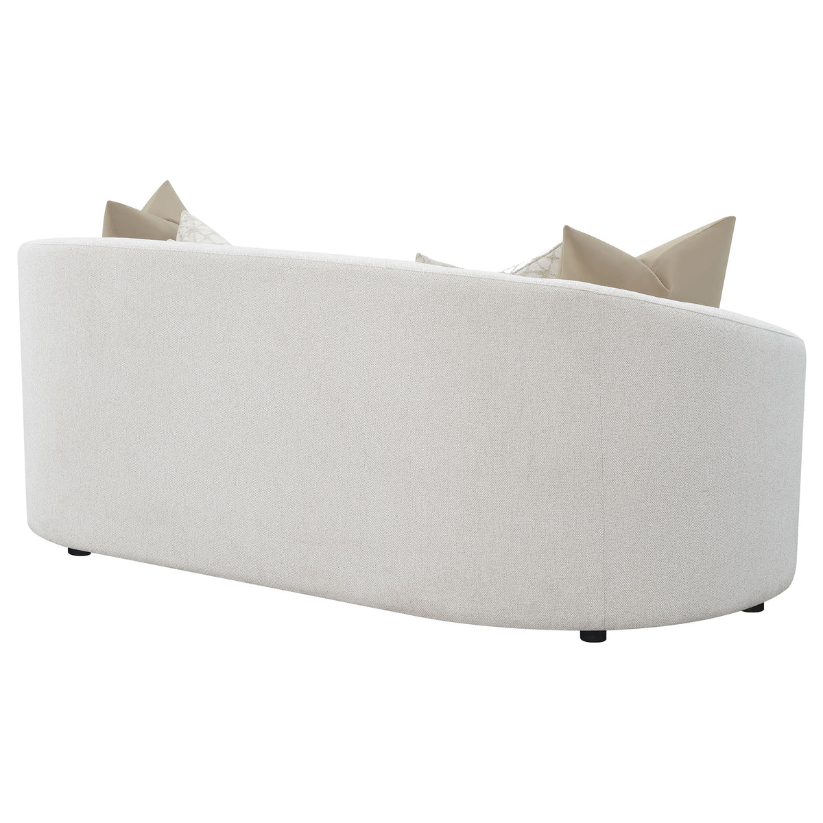 Rainn Curved Boucle Sofa, Loveseat & Accent Chair - Sloped Arms in Latte, Modern Living Room Sets – view 13