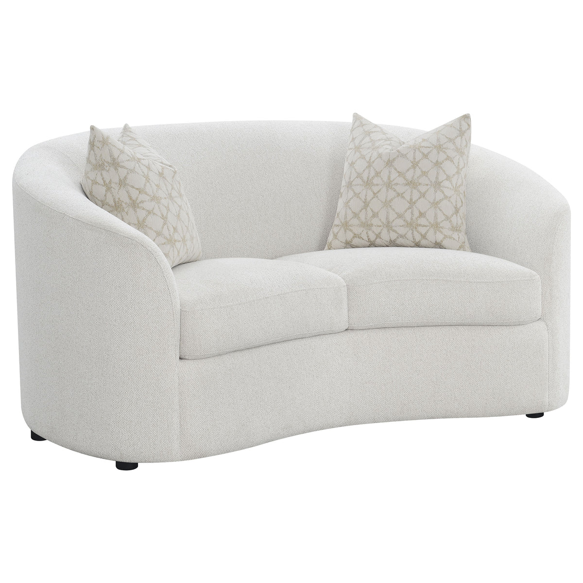 Rainn Curved Boucle Sofa, Loveseat & Accent Chair - Loveseat