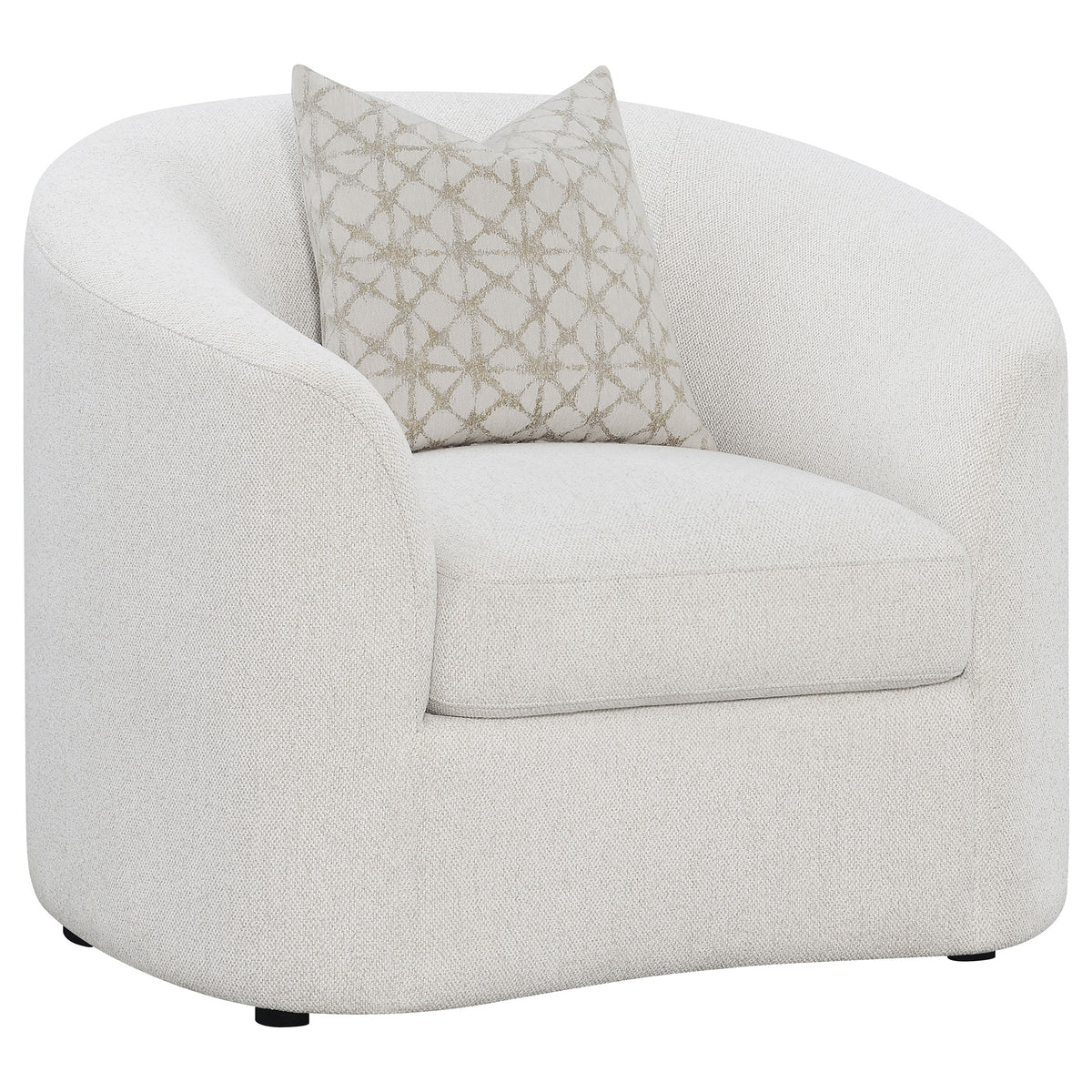 Rainn Curved Boucle Sofa, Loveseat & Accent Chair - Accent Chair