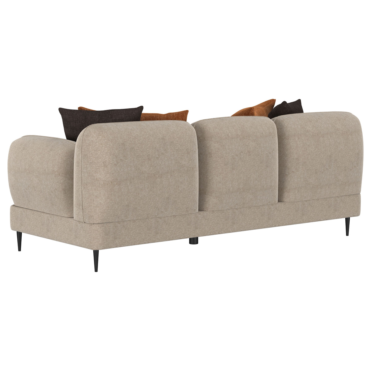 Jade Chenille Sofa & Loveseat - Sculpted Track Arms, Waterfall Seat & Metal Legs in Latte – view 10