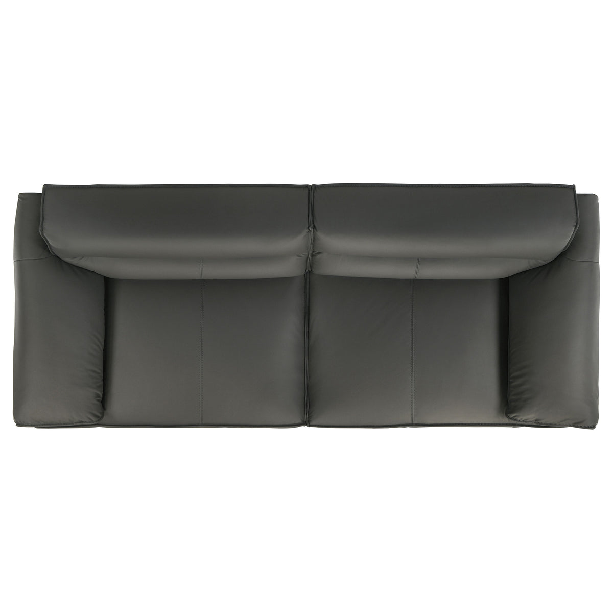 Buxton Top Grain Leather Sofa & Loveseat - Low-Profile Track Arm Design in Graphite – view 13